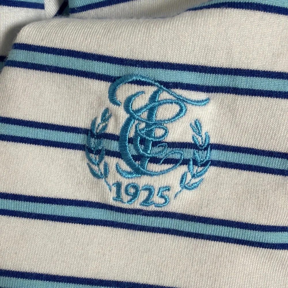 Polo Golf Ralph‎ Lauren Polo Shirt XL Blue White Stripe Performance Golf CC